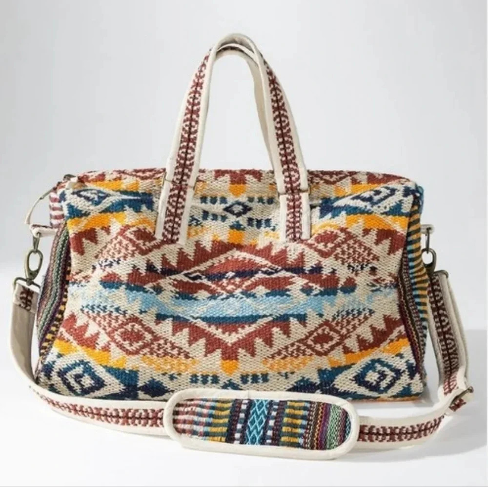 Ruggine Aztec Boho Duffle Travel Bag New - Picture 8 of 8